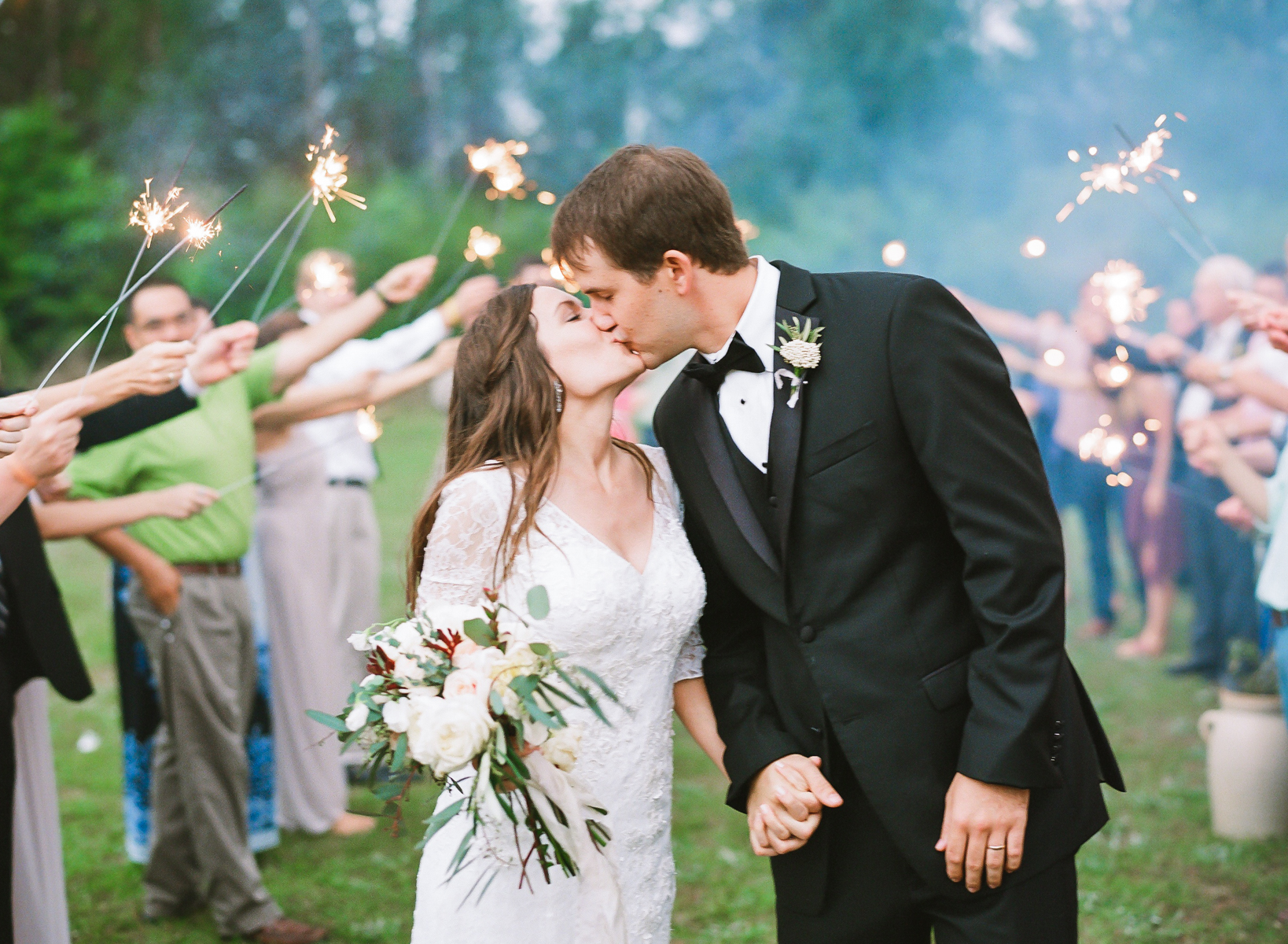 Sparkler Wedding Exit | Fine Art Crestview Florida Wedding | Jennifer Blair Photography 